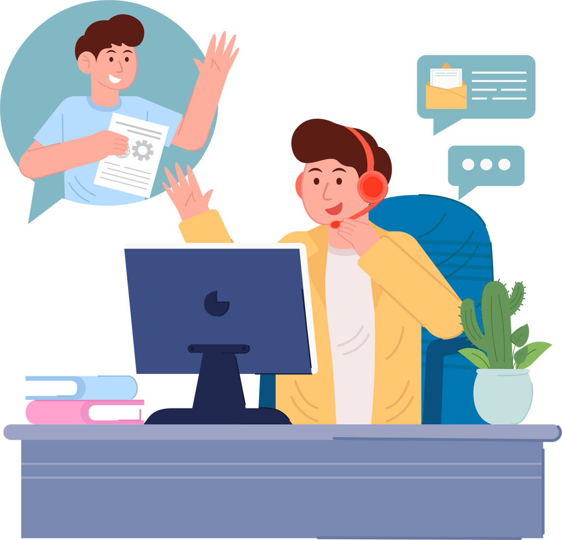 Online Customer Support Illustration